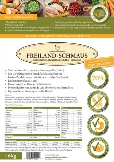 Bellfor Freiland Schmaus 6kg - getreidefrei