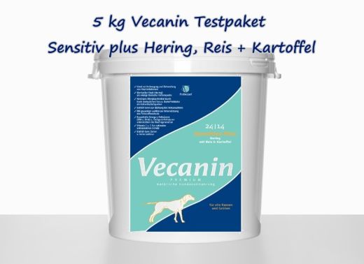 4,5 kg Vecanin Testpaket Sensitiv plus Hering, Reis + Kartoffel 24/14