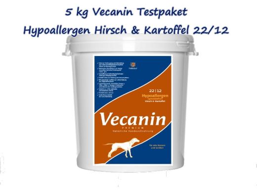 4,5 kg Vecanin Testpaket Hypoallergen Hirsch & Kartoffel 22/12