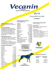 Vecanin Premium Hypoallergen Wasserbüffel & Kartoffel 22/12 - 14 kg