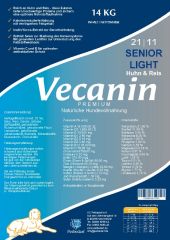 Vecanin Premium Senior/Light Huhn & Reis 21/11 - 14 kg